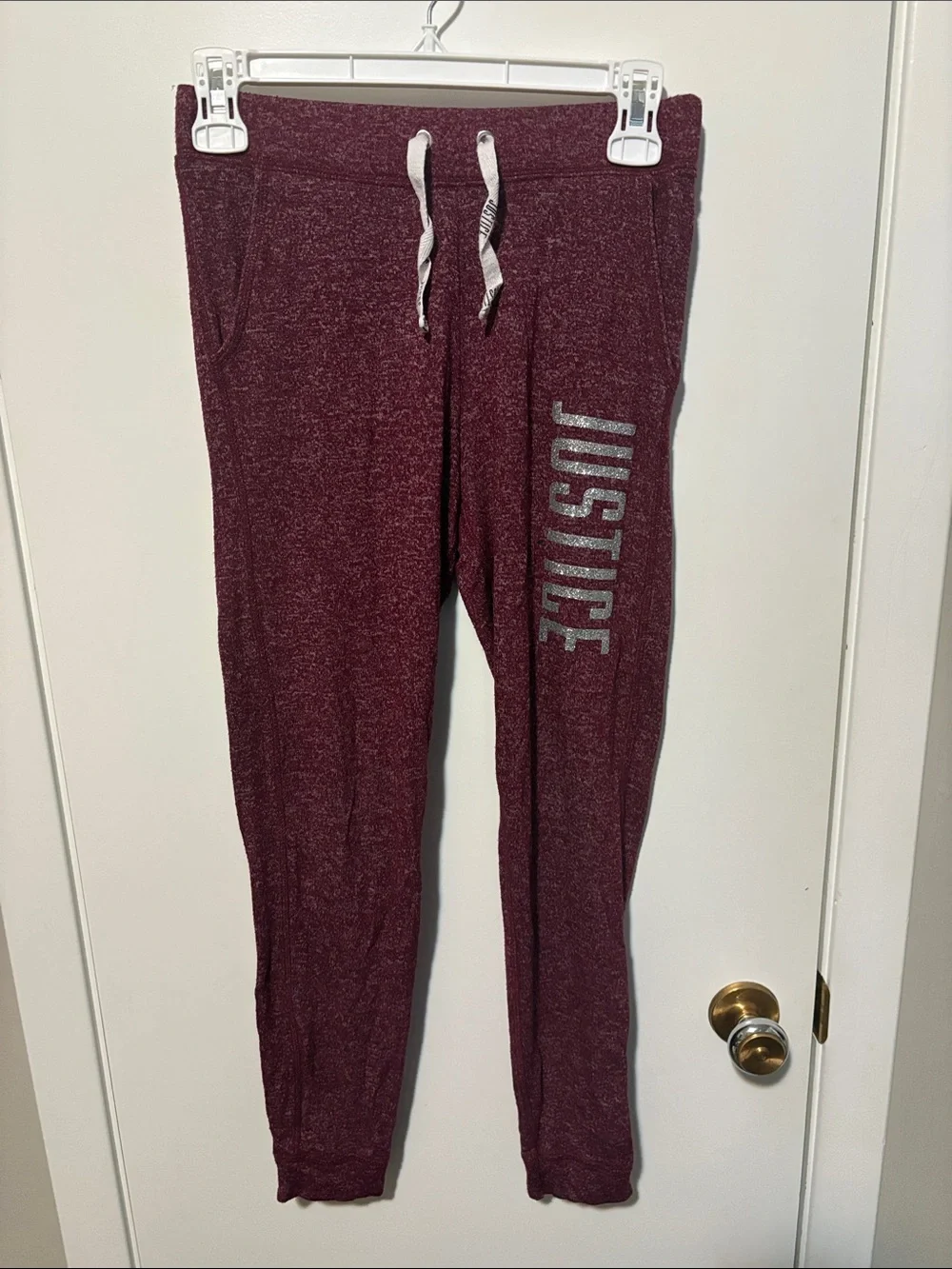 Justice Girls' Maroon Cozy Jogger Sweatpants